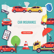 Text on banner would be: Car Insurance Illustration Blog Otomotif Keren