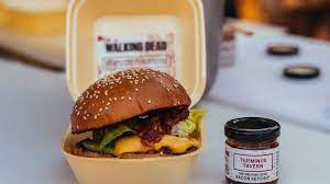 Human Flesh Burger Is A Treat To Tempt The Walking Dead Burger Bacon Ketchup The Walking Dead