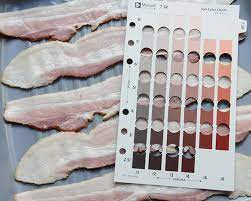 Learn how to cook bacon in the oven with very little effort and no hot splattering grease! Bacon Color From Chewy To Extra Crispy Munsell Color System Color Matching From Munsell Color Company