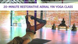 20 Minute Restorative Aerial Yin Yoga Aerial Yoga Poses Aerial Yoga Hammock Yin Yoga