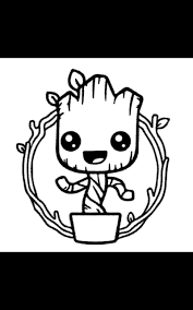 Things to draw when bored. Baby Groot Coloring Page Coloring Pages Mermaid Coloring Pages Groot