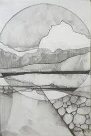 Abstract Black And White Pencil Drawings The Moonscape Series Black And White Pencil And Gesso Drawings On Canvas Are Abstracted Landscape And Moon Elem Abstract Abstract Drawings Landscape Drawings