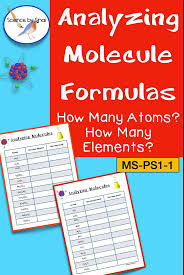 Analyzing Molecules Compounds Count How Many Atoms Elements 2 Worksheets High School Science Activities Science Teaching Resources High School Science