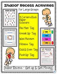 Make the most of time spent inside by providing indoor recess games and activities for students. Indoor Recess Games Worksheets Teachers Pay Teachers