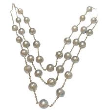 Check spelling or type a new query. Gray Pearl Necklace Tin Cup Layered Freshwater Pearl Necklace Genuine Organic For Sale At 1stdibs