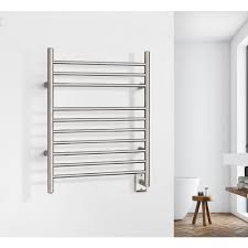 Each towel rail is hand crafted from for an easy home project just in time for winter—install this 20 lausanne hardwired towel warmer into your master bathroom. Warmlyyours Infinity Brushed Hardwired 10 Bars Towel Warmer The Home Depot Canada