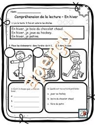 Comprehension De La Lecture L Hiver Serie 1 Teaching French Teacher Helper French Teacher