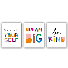 Watercolor Words Inspirational Quote Modern Minimalist Typography Art Print Set Of 3 8a X10a Can Typography Art Print Art Print Set Inspirational Wall Art