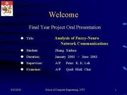 What they have in common: Welcome Final Year Project Oral Presentation Title Analysis