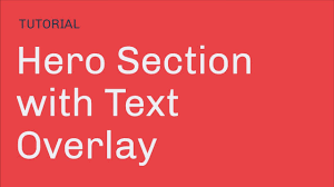 I'm not looking to draw a figure from scratch. Hero Section With Text Overlay Youtube