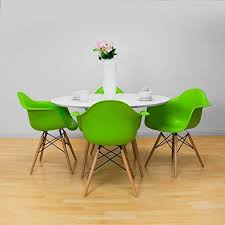 Md Group Dining Set Dining Set Modern Paris Tower 5 Piece Round Table Green Plastic Chairs Dining Sets Modern Plastic Chair Chair