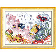Get unlimited access to hundreds of free patterns. Tropical Fish Cross Stitch Kit Fashion Chinese Counted Cross Stitch Patterns Kits 11ct 14 Ct Sets For Embroidery Kits Set For Embroidery 14 Ctcross Stitch Kits Aliexpress