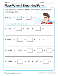 Place Value Expanded Form Worksheet Education Com