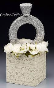 Pin By Craftsncoffee On Wedding Crafts Diy Bling Bridal Showers Bridal Shower Centerpieces Ring Bridal Shower