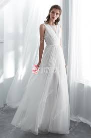 Ivory Beaded Flowy Tulle A Line Wedding Dress Simple Lace Wedding Dress Wedding Dresses Simple Lace Beach Wedding Dress