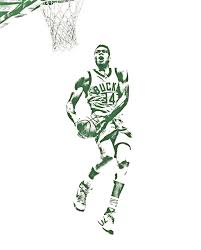This giannis antetokounmpo milwaukee bucks print is original artwork created by robot eats popcorn. Giannis Antetokounmpo Milwaukee Bucks Water Color Pixel Art 2 Mixed Media By Joe Hamilton