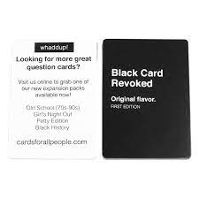 Then, they reveals their answer. 1 Set Black Card Revoked Original Flavor Playing Cards Poker For Party Everydayedeals Party Card Games Black Card Question Cards