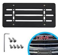 Front Bumper License Plate Bracket for GMC 2000-2025, Plate Holder Set w 6  Unique Screw Bolts & Wrench Kit, License Tag Mounting Kit, Quality Plate ...