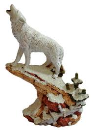 Ceramic Sculpture Of A Wolf Howling On A Ledge In Snowy Winter Wolf Sculpture Sculpture Ceramic Sculpture