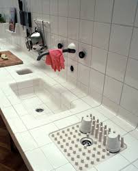 curved kitchen sink all tiled by dtile