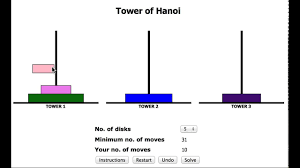 Applications of tower of hanoi the tower of hanoi puzzle is probably the most researched of all algorithms. Tower Of Hanoi 5 Disks 31 Moves Youtube