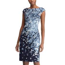 Women S Chaps Floral Sheath Dress Floral Sheath Dress Long Sleeve Short Dress Dresses