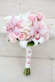 White orchids and light pink rose wedding bouquets. Jessica And Matt S Wedding Harvey Designs Event And Floral Design Savannah Georgia Wedding Bouquets Pink Orchid Bouquet Wedding Orchid Wedding