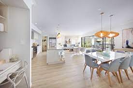 Clarendon Homes Brighton 30 Open Plan Living With Hampton S Style Study Noo Living Room Hardwood Floors Living Dining Room Grey Hardwood Floors Living Room