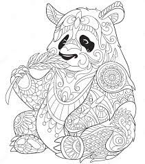 Mandala tiere als kostenlose malvorlagen mit tiervorlagen zum ausdrucken. Panda Eating Bamboo Zentangle Coloring Page Panda Coloring Pages Animal Coloring Pages Coloring Books
