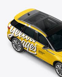 Download Crossover Suv Mockup Top Halfside View High Angle Shot In Vehicle Mockups On Yellow Images Object Mockups PSD Mockup Templates