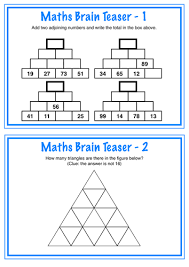 Logic itself is the style of thinking which must be used in all elds mathematics. Maths Brain Teasers Teaching Resources