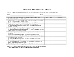 Gross Motor Skills Development Checklist Gross Motor