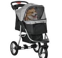 PawHut Luxury Folding Pet Stroller Dog/Cat Travel Carriage ...