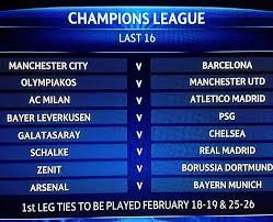 Promising fixtures coming your way! Champions League Round Of 16 Games Arsenal Bayern