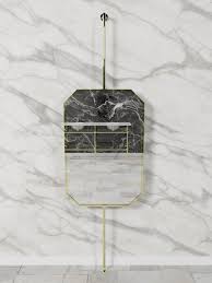 60'' h x 21'' w x 2.5'' d Ceiling Mounted Mirror Octpm Opus Bathrooms Contemporary Octagonal Nickel