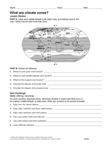 Start a postcard collection and mark where they came from on a world map. What Are Climate Zones Weather Science Printable 6th 12th Grade Teachervision