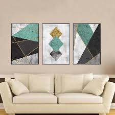 Abstract Black And Gold Wall Art Abstract Black Grey Green And Gold Geometric Wall Art Modern Nordic Canvas Prints Paintings For Liv Geometric Wall Art Canvas Wall Art Wall Art Canvas Painting
