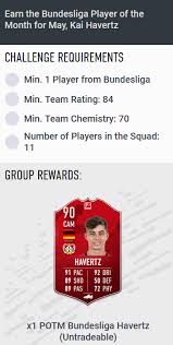 His potential is 91 and his position is cam. Fifa 20 Kai Havertz Potm May Winner For Bundesliga Requirements Fifaultimateteam It Uk