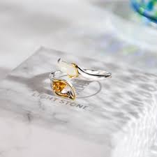 Calla Lily Jade Gilt Silver Flower Ring Silver Flower Ring Silver Flowers Flower Ring
