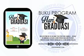 Menyerahkan softcopy background kepada ajk buku program untuk cover buku program. Buku Program Hari Graduasi Koleksi Grafik Untuk Guru