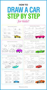 How To Draw A Car Step By Step For Kids Cartoon Drawing For Kids Car Drawing Kids Drawing For Kids
