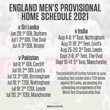 This timetable contains a full list of all exams for the june 2021 series. England S Home Schedule For 2021 Cricket