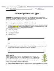 Cell types gizmo answer key. Activity B Specialized Cells Get The Gizmo Ready On The Landscape Tab Click On Course Hero