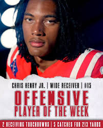Mater Dei vs St John Bosco, Co- Offensive Player of the Week , Chris Henry  Jr, \|/