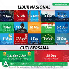 Cutisempena 2019hari keputeraan ydpb negeri sembilan 14 januari 2019. Infografis Tandai Hari Libur Nasional Dan Cuti Bersama 2019