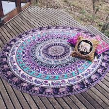 150cm Bohemian Style Thin Chiffon Beach Yoga Towel Mandala Round Bed Sheet Tapestry Tablecloth Tapestry Beach Mandala Blanket Beach Blanket