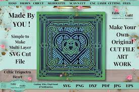 Download Celtic Knot Triquetra Heart 3d Layered Svg Cut File Wall Art 1211679 Cut Files Design Bundles