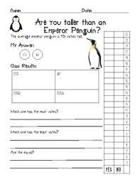 The kindergartener's learned that emperor penguins can grow to be 4 feet tall! Are You Taller Than An Emperor Penguin Measurement Graphing Writing