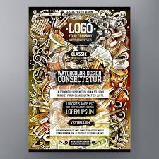 Clever poster designs are a great way to communicate and create some buzz by marrying a with canva on your side, you won't need to hire a designer to create the perfect poster. Cartoon Watercolor Hand Drawn Doodles Classic Music Poster Design Vector Illustration C Balabolka 9004516 Stockfresh