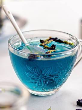 Butterfly pea flower tea, AI generated